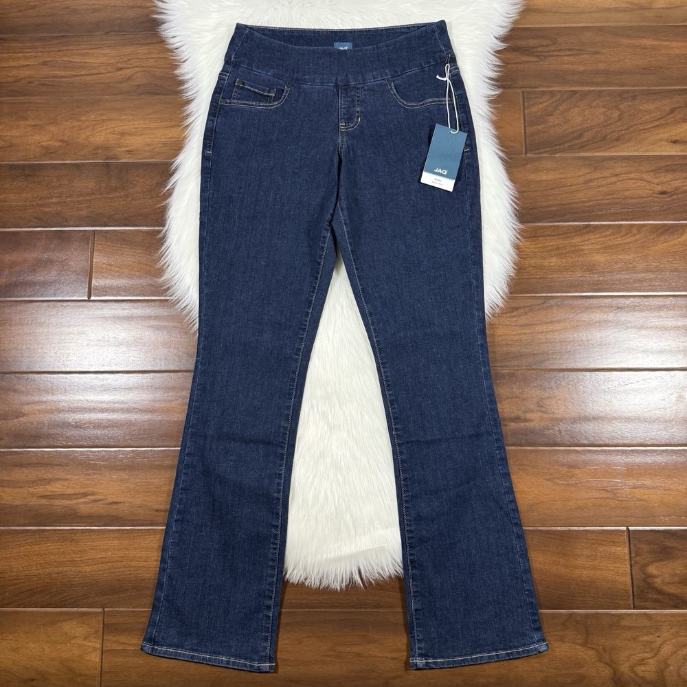 Jag‎ Jeans Women's Size 10 Ink Wash Paley Mid Rise Boot Leg Pull On Denim Jeans